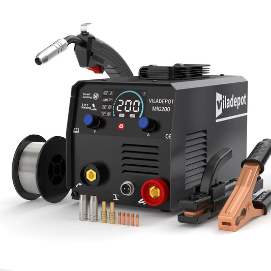 3 in 1 No Gas MIG Welder Mig/Mma/Lift TIG MIG200 Semi-Automatic Welding Machine with Flux Cored Wire Gasless